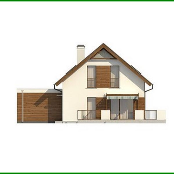 929. The project of a classic two-story cottage with a garage for two cars with an area of ​​more than 150 m²