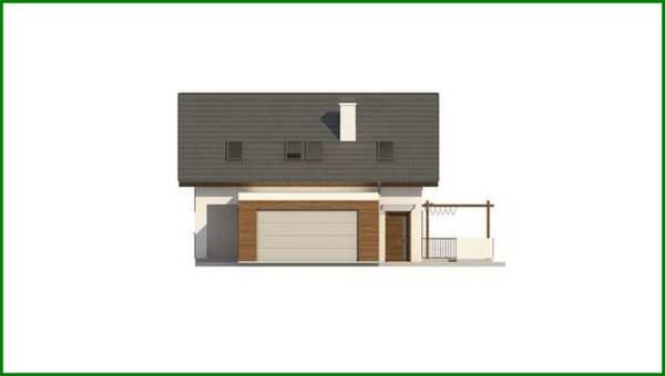 929. The project of a classic two-story cottage with a garage for two cars with an area of ​​more than 150 m²