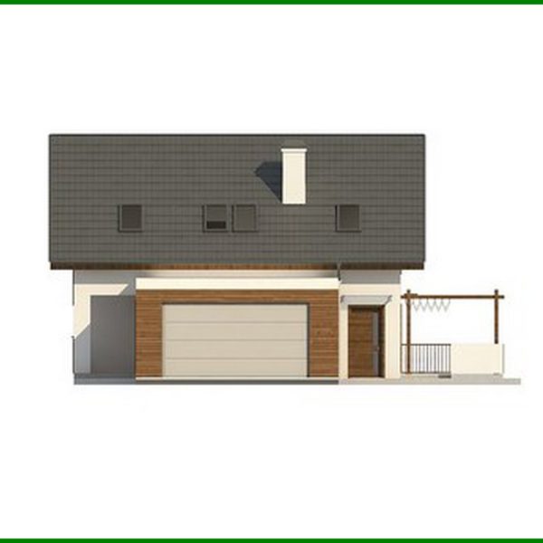 929. The project of a classic two-story cottage with a garage for two cars with an area of ​​more than 150 m²