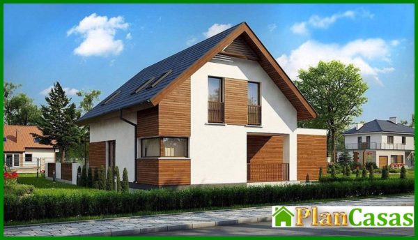 929. The project of a classic two-story cottage with a garage for two cars with an area of ​​more than 150 m²