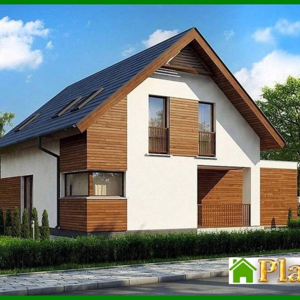 929. The project of a classic two-story cottage with a garage for two cars with an area of ​​more than 150 m²