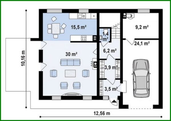 936. Two-story cottage in a classic style with an eclectic inclusion of cubism