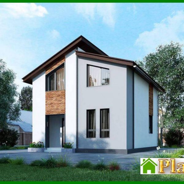 944. Project of a small pretty two-story house with an area of up to 80 m²