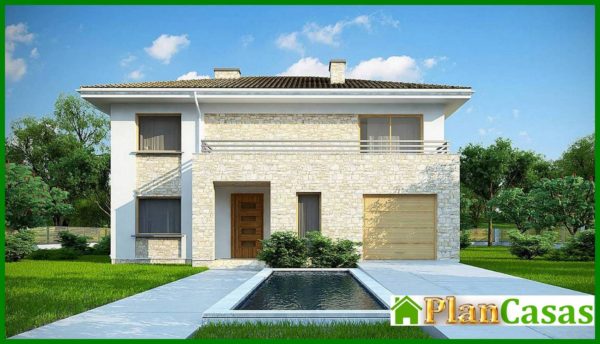 958. Attractive two-story house project with 1 car garage