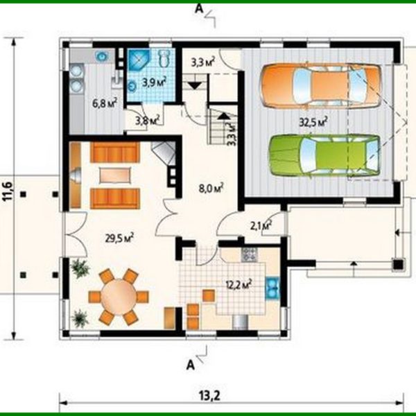 973. The project of a comfortable mansion with an interesting layout