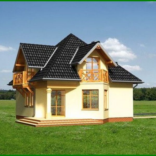 974. Amazing cottage under the roof of complex shape