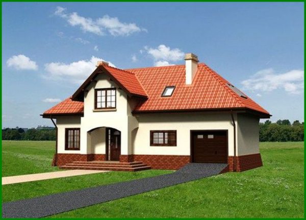 983. Attractive cottage project with an attic and a garage for 1 car